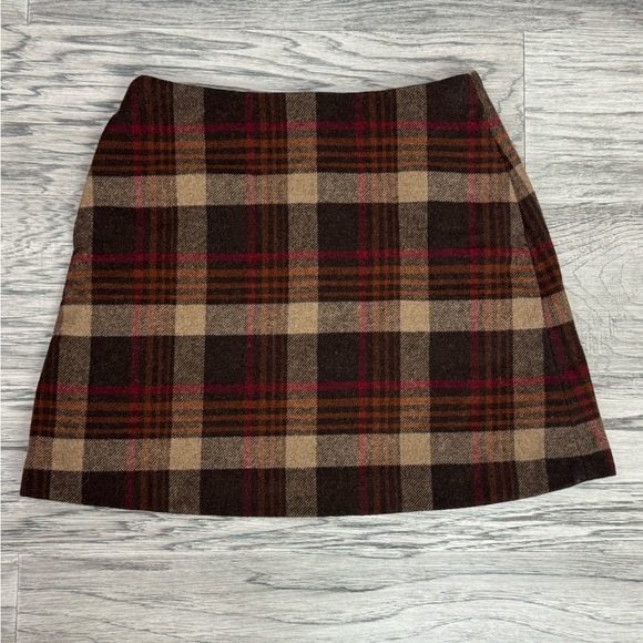 UNIQLO UPlaid A-Line Skirt - Brown and Red - Picture 1 of 9